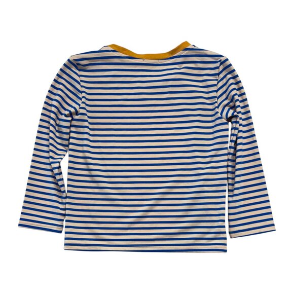 PACIFIC RAINBOW - SUN PROTECTIVE TS - STRIPE - BLUE/BEIGE/YELLOW - NEW NO TAG - Picture 3 of 5